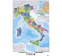 Grupo Erik Italy Physical Political Map Poster - 36 x 24 in / 91.5 x 61 cm