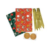 Grupo Erik Gift Wrap Set - Japanese Gifts | 2 Wrapping Paper Sheets, 2 Ribbons, 2 Gift Tag Stickers - Birthday Wrapping Paper | Japanese Art Gifts Under 5 Pounds
