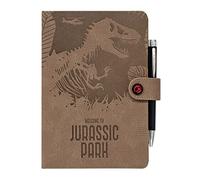 Jurassic Park leather A5 notebook with pen Birthday gift idea Kids Teen brown