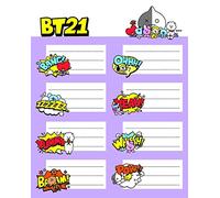 Grupo Erik Label Stickers BT21 - Coloured Sticky Labels, Gift Tags for Presents, School Name Stickers, Food Labels Stickers, Kids Stickers | BT21 Merchandise, Cute Stickers Kawaii Gifts