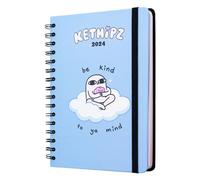 Grupo Erik Ketnipz A5 2024 Week To View Diary | January 2024 - December 2024 | 2024 Weekly Planner | A5 Planner With Stickers & Pocket | 2024 Diary | Cute Planner