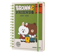 Grupo Erik Line Friends Diary 2024-2025 | Back To School 12 Months A5 Academic Diary 2024-2025 Week To View | August 2024 - July 2025 | Mid Year Diary 2024-2025 With Stickers | Line Friends Gifts