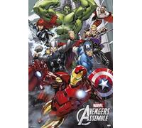 Grupo Erik Marvel Avengers Assemble Poster - 36 x 24 in / 91.5 x 61 cm | Shipped Rolled Up - Cool Posters, Art Poster, Wall Posters & Prints | Marvel The Avengers Merch, Gifts, Superhero Wall Decor