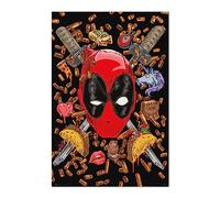Grupo Erik Marvel Deadpool Bullets and Chimichangas Poster - 36 x 24 in | 91.5 x 61 cm, Shipped Rolled Up - Cool Posters, Art Poster, Wall Posters & Prints | Marvel Deadpool Merch, Gifts, Wall Decor