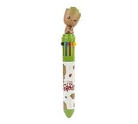 Grupo Erik Marvel Groot Multicoloured Pen 10 in 1 - Stationery Gifts, Merch | 10 In 1 Ballpoint Pen with 3D Topper - 10 Colours Pens, Back To School Stationery Supplies | Baby Groot Gifts under 10 Pounds
