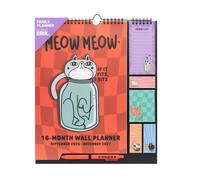 Grupo Erik 2027 Wall Planner - Meow Meow, Cat Gifts for Family | Family Planner Calendar 2027 with Stickers, Pen, Shopping List Pad, Sticky Notes | Wall Calendar 2027 16 Months Sep 2026 - Dec 2027