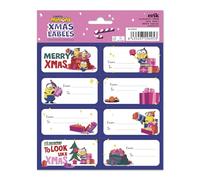 Grupo Erik Minions Christmas Labels | Food Label Stickers | Gift Tag & School Labels - Self Adhesive