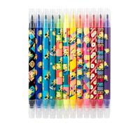 Grupo Erik Minions Set of 12 Erasable Colouring Pens - Minion Gifts, Merch | Erasable Highlighters Pens, Dual Tip Markers for Kids & Adults: 1 for Colouring + 1 for Erasing | Minions Stationery Gifts