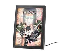 Grupo Erik Mood Light Framed Prints - Attack On Titan Manga Gifts | 7.9 x 11 x 2 inches - 20 × 28 × 5 cm, LED Framed Art Prints, LED Desk Lamp - Attack On Titan Merch