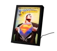 Grupo Erik Mood Light Framed Prints - DC Comics Superman Gifts | 7.9 x 11 x 2 inches - 20 × 28 × 5 cm, LED Framed Art Prints, LED Desk Lamp - Superman Merchandise