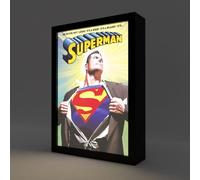 Grupo Erik Mood Light Framed Prints - DC Comics Superman Gifts | 7.9 x 11 x 2 inches - 20 × 28 × 5 cm, LED Framed Art Prints, LED Desk Lamp - Superman Merchandise