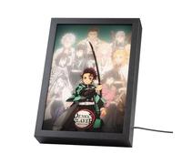 Grupo Erik Mood Light Framed Prints - Demon Slayer Manga | 7.9 x 11 x 2 inches - 20 × 28 × 5 cm, LED Framed Art Prints, LED Desk Lamp - Gifts Demon Slayer Merch