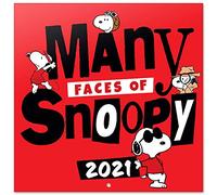 Grupo Erik Official Snoopy 2021 Wall Calendar 11.8 x 11.8 inches (12 Months - Free Poster Included) Family Planner Calendar 2021