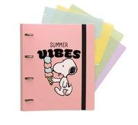 Grupo Erik 4 Ring Binder A4 - Snoopy Gifts for Dog Lovers | School Folders for Paperwork A4 with Dividers & Envelope, Back to School Supplies | Peanuts Snoopy Stationery Gifts, Stationery Essentials
