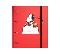 Grupo Erik Peanuts Snoopy 4 Ring Binder A4 - Stationery Gifts, Merchandise | A4 Folder with Elastic closure, School Folders for Paperwork A4, Back to School Supplies | Peanuts Snoopy Merch, Gift