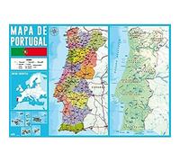 Grupo Erik Portugal Map Desk Mat in Portuguese | 13.5 x 19.5 inches - 34.5 x 49.5 cm Pad Desk Protector Mat | Cute Stationery, Back to School Supplies