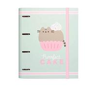 Grupo Erik Pusheen Foodie Collection 4 Ring Binder - A4 Folders Ring Binder - 10.6 x 12.6 Inch / 27 x 32 cm - Ring Binder A4 - A4 Ringbinder - 4 Ring Binder A4 - Pusheen Gifts