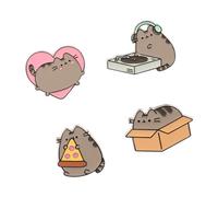 Grupo Erik Pusheen Cat Set of 4 Enamel Pins - Kawaii Gifts, Merchandise | Cute Pin Badges, Bag Pins | Pusheen Gifts for Cat Lovers, under 15 Pounds, for Friends, Kawaii Stuff, Merch