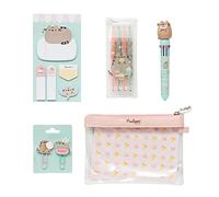Grupo Erik Pusheen Stationery Set | Pencil Case With Pen, Highlighter Set, Self Adhesive Notes, Paper Clips | Pusheen Gifts For Cat Lovers, Cat Stationery