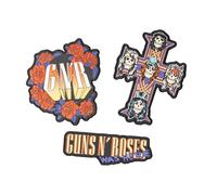 Grupo Erik Set of 3 Patches - Guns N' Roses Merch | Iron On Patches, Sew On Patches, Applique Patches for Clothing, Embroidery Patches for Backpacks | Guns and Roses Gifts Under 15 Pounds