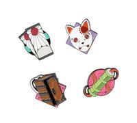 Grupo Erik Set Of 4 Pins - Demon Slayer Merch | Enamel Pins, Cute Pin Badges | Demon Slayer Gifts Under 15 Pounds, Funny Gifts For Friends