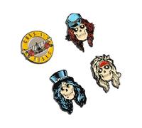 Grupo Erik Set Of 4 Pins - Guns N' Roses Merch | Enamel Pins, Cute Pin Badges | Guns And Roses Gifts Under 15 Pounds, Funny Gifts For Friends