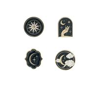 Grupo Erik Set Of 4 Pins - Astral | Enamel Pins, Cute Pin Badges | Cute Gifts Under 10 Pounds, Moon Gifts For Women, Moon And Stars Gifts For Friends