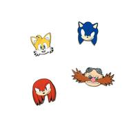 Grupo Erik Set of 4 Pins - Sonic The Hedgehog, Knuckles The Echidna, Tails Miles Prower, Doctor Eggman | Enamel Pins, Cute Pin Badges | Sonic The Hedgehog Gifts