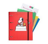 Grupo Erik Snoopy 4 Ring Binder - Premium A4 Folder Ring Binder + 100 A4 Sheets + Dividers