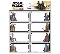 Grupo Erik Star Wars The Mandalorian Stickers | 16 Rectangular Self-Adhesive Labels