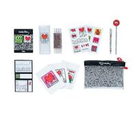 Grupo Erik Stationery Set - Keith Haring | Pencil Case With A6 Notebooks, Highlighters, Sticky Notes, Paper Clips, Stickers, Pen, Pencil | Graffiti Art Gifts