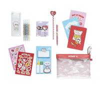 Grupo Erik Stationery Set - Ketnipz | Pencil Case with A6 Notebooks, Highlighters, Sticky Notes, Paper Clips, Stickers, Pen, Pencil | Ketnipz Bean, Cute Stationery