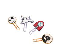 Grupo Erik The Nightmare Before Christmas Pack of 4 Paper Clips with Topper | Cute Bookmarks | Coloured Paper Clips | Funny Bookmark | Nightmare Before Christmas Gifts