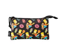 Grupo Erik The Simpsons 3 Compartment Pencil Case - Stationery Gifts, Merch | School Pencil Case, Cute Makeup Bag, Back to School Supplies, Office Stationery Supplies | The Simpsons Merchandise