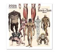 Grupo Erik Wall Calendar 2026 - Attack On Titan Calendar 2026 | Square 30 x 30 cm - 12 x 12 inches Wall Planner, Family Planner Month To View | Attack On Titan Manga, Anime Gifts For Friends