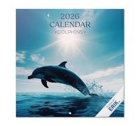 Grupo Erik Wall Calendar 2026 - Dolphins Calendar 2026 | Square 30 x 30 cm - 12 x 12 inches Wall Planner, Family Planner Month To View | Dolphin Gifts For Friends