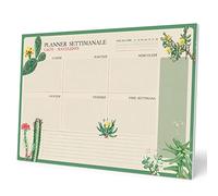 Grupo Erik Weekly Planner A3 In Italian - Botanical Cacti | Daily Planner Family, Desk Calendar, 54 Tear Off Pages A3 Notepad | Cute Stationery Gifts, Italian Gifts