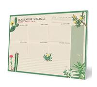 Grupo Erik Weekly Planner A3 In Portuguese - Botanical Cacti Family Planner | 54 Tear Off Pages, Undated Daily Planner, Desk Calendar, A3 Notepad | Cute Stationery Gifts under 10 Pounds, Portuguese Gifts