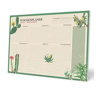 Grupo Erik Weekly Planner A4 In German - Botanical Cacti | Undated Daily Planner Family, Desk Calendar, 54 Tear Off Pages Notepad | Cute Stationery Gifts, German Gifts Under 10 Pounds
