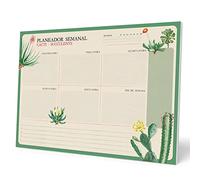 Grupo Erik Weekly Planner A4 In Portuguese - Botanical Cacti Family Planner | 54 Tear Off Pages, Undated Daily Planner, Desk Calendar, A4 Notepad | Cute Stationery Gifts under 10 Pounds, Portuguese Gifts