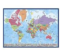Grupo Erik World Map Desk Mat in Portuguese | 13.5 x 19.5 inches - 34.5 x 49.5 cm Desk Pad, Desk Decor, Desk Protector Mat | Cute Stationary, Back to School Supplies, Kids Desk Accessories