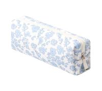 Grurun Corduroy Pencil Case Cute Aesthetic Student Pen Case Pouch Women Girls Cosmetic Bag Make Up Purse (Flower A)