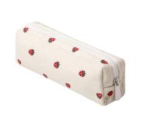Grurun Corduroy Pencil Case Cute Aesthetic Student Pen Case Pouch Women Girls Cosmetic Bag Make Up Purse (Flower H)