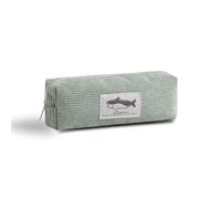 Grurun Corduroy Pencil Case Cute Aesthetic Student Pen Case Pouch Women Girls Cosmetic Bag Make Up Purse (Shark green)