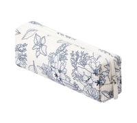 Grurun Corduroy Pencil Case Cute Aesthetic Student Pen Case Pouch Women Girls Cosmetic Bag Make Up Purse (Flower E)