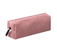 Grurun Corduroy Pencil Case Cute Aesthetic Student Pen Case Pouch Women Girls Cosmetic Bag Make Up Purse (Solid color pink)