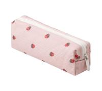 Grurun Corduroy Pencil Case Cute Aesthetic Student Pen Case Pouch Women Girls Cosmetic Bag Make Up Purse (Flower I)
