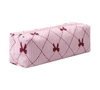 Grurun Corduroy Pencil Case Cute Aesthetic Student Pen Case Pouch Women Girls Cosmetic Bag Make Up Purse (Flower K)