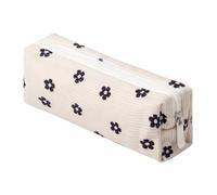 Grurun Corduroy Pencil Case Cute Aesthetic Student Pen Case Pouch Women Girls Cosmetic Bag Make Up Purse (Flower B)