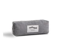 Grurun Corduroy Pencil Case Cute Aesthetic Student Pen Case Pouch Women Girls Cosmetic Bag Make Up Purse (Shark Dark grey)